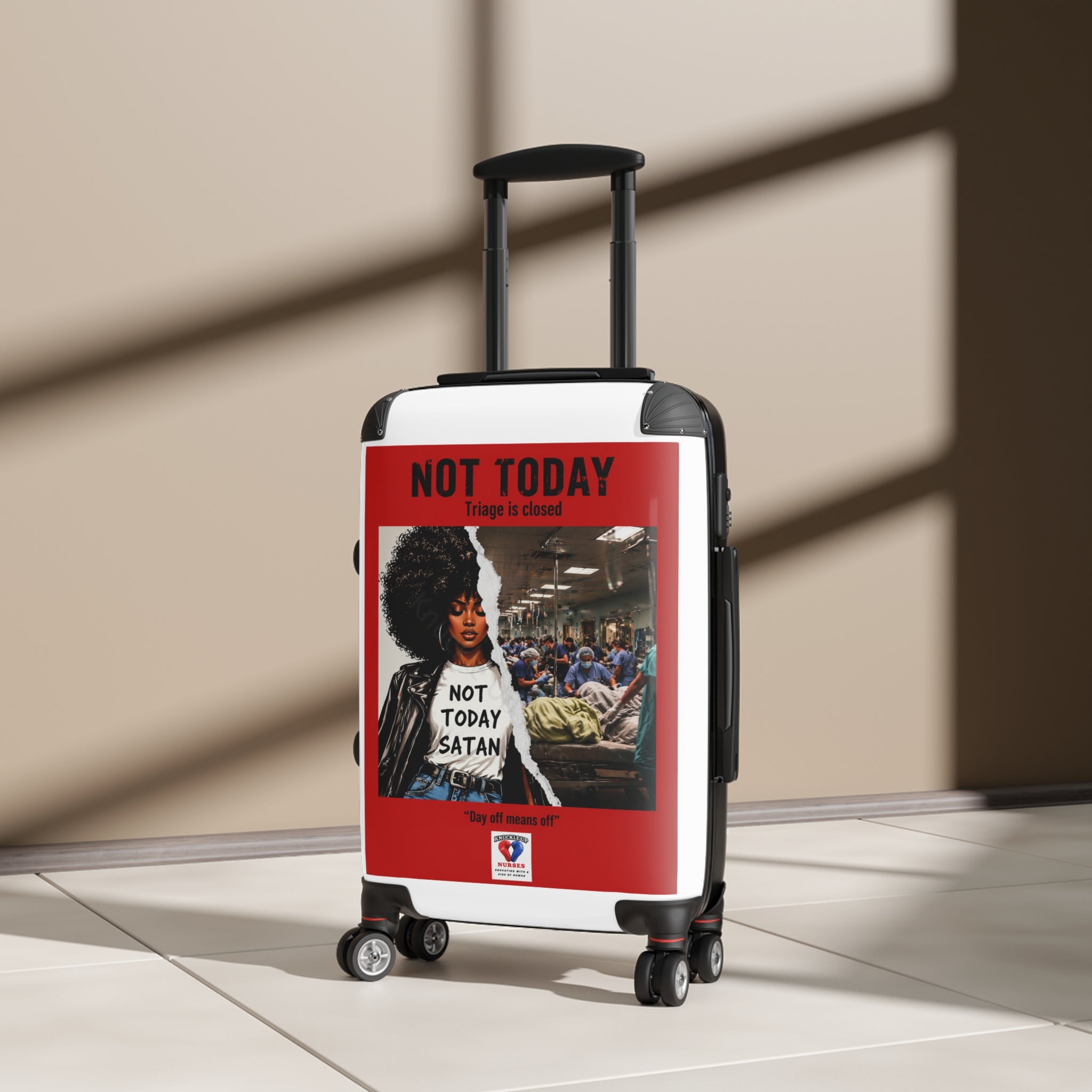 Not Today Satan Triage Is Closed Suitcase | Funny Nurse Luggage | Healthcare Humor Travel Gift