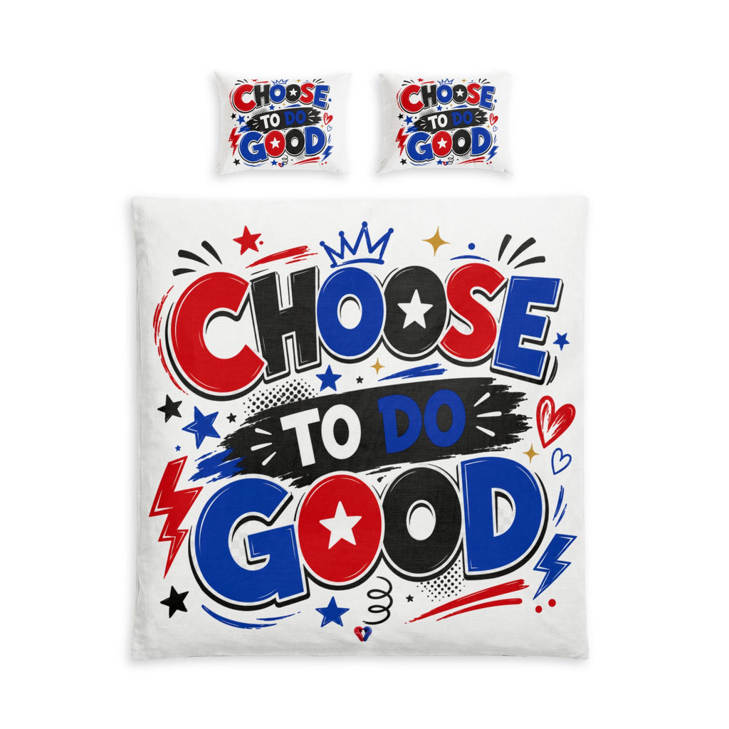 Choose To Do Good Boys Cotton Duvet Cover Set – Colorful Inspirational Kids Bedding, Boys Bedroom Decor, Positive Twin, Twin XL & Queen Bedding