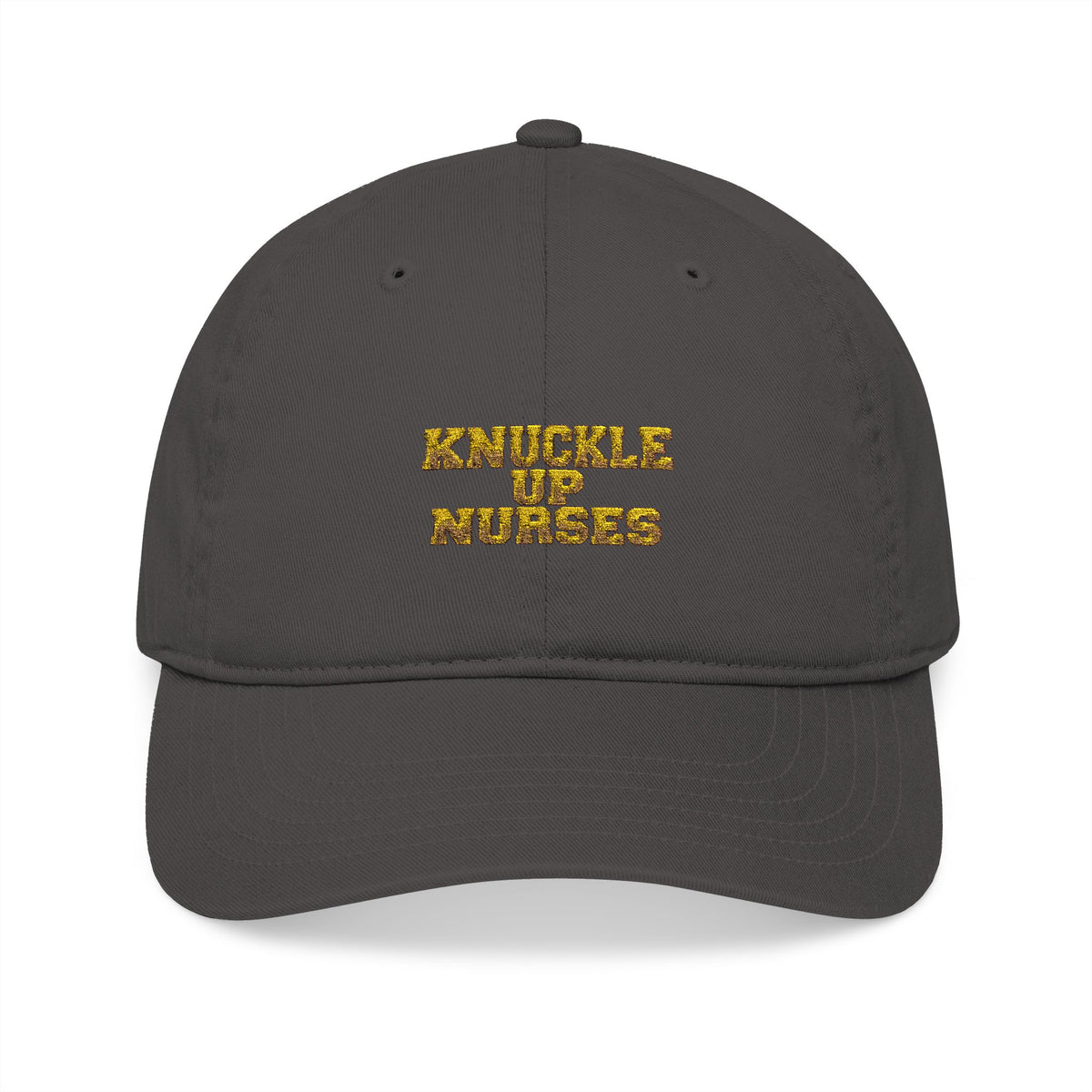 Knuckle Up Nurses Gold Embroidered Organic Cotton Cap