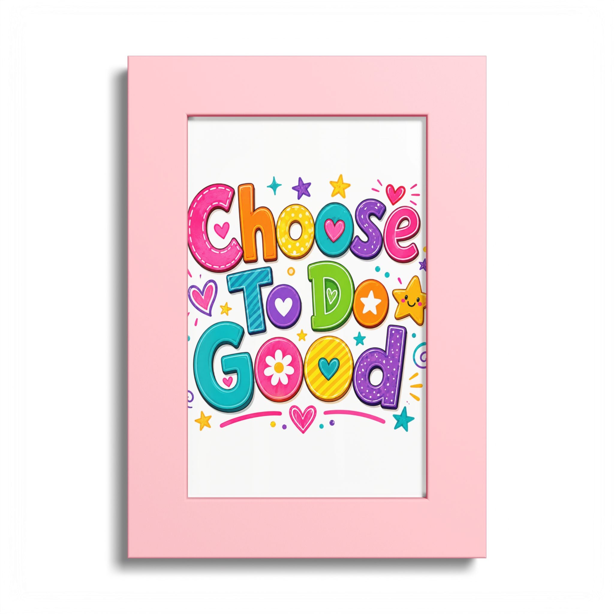 Choose To Do Good Framed Wall Art | Positive Kids Room Decor | Inspirational Children's Wall Print