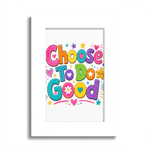 Choose To Do Good Framed Wall Art | Positive Kids Room Decor | Inspirational Children's Wall Print