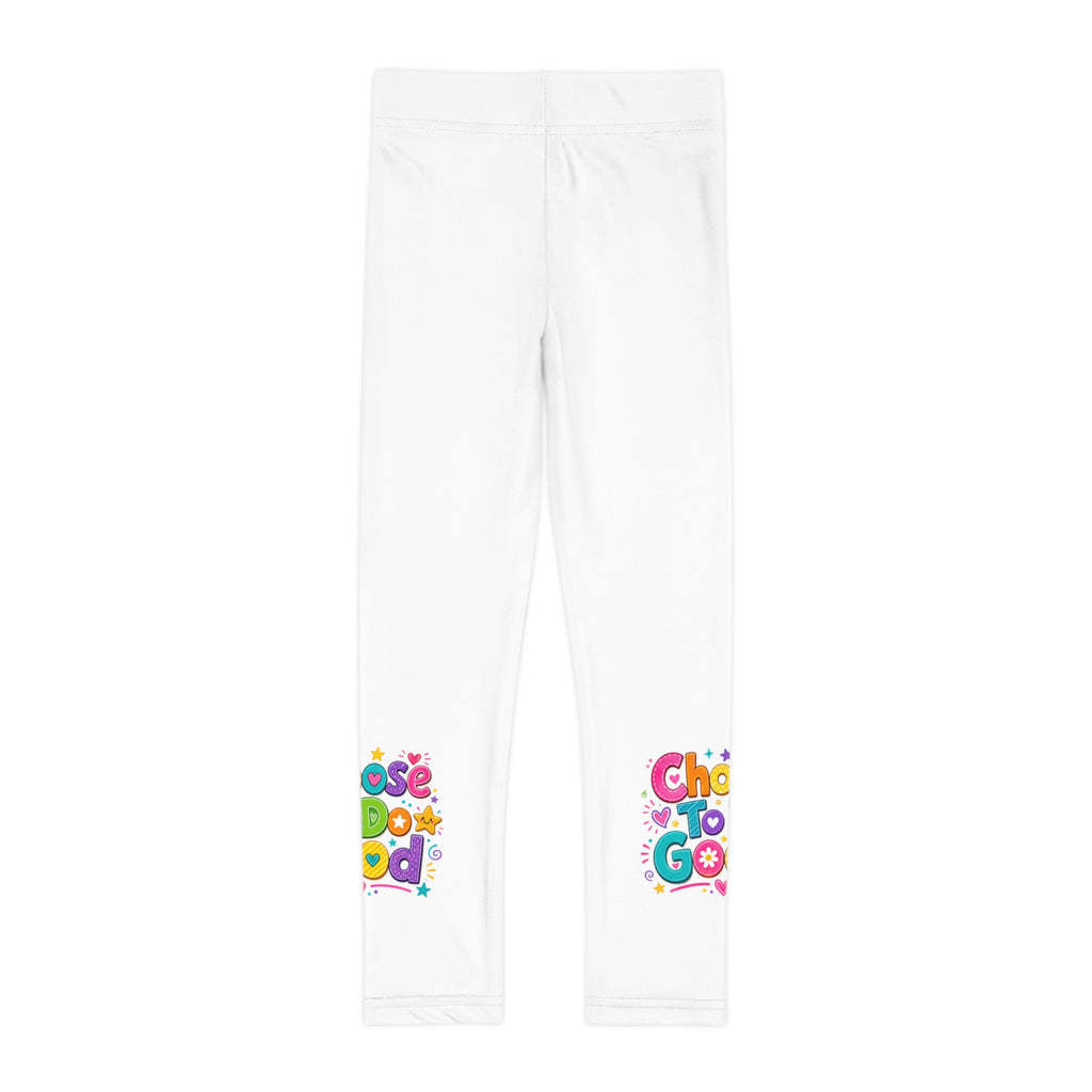 Choose To Do Good Girls Leggings – Colorful Inspirational Kids Leggings, Soft Stretch Play Leggings, Positive Everyday Girls Apparel