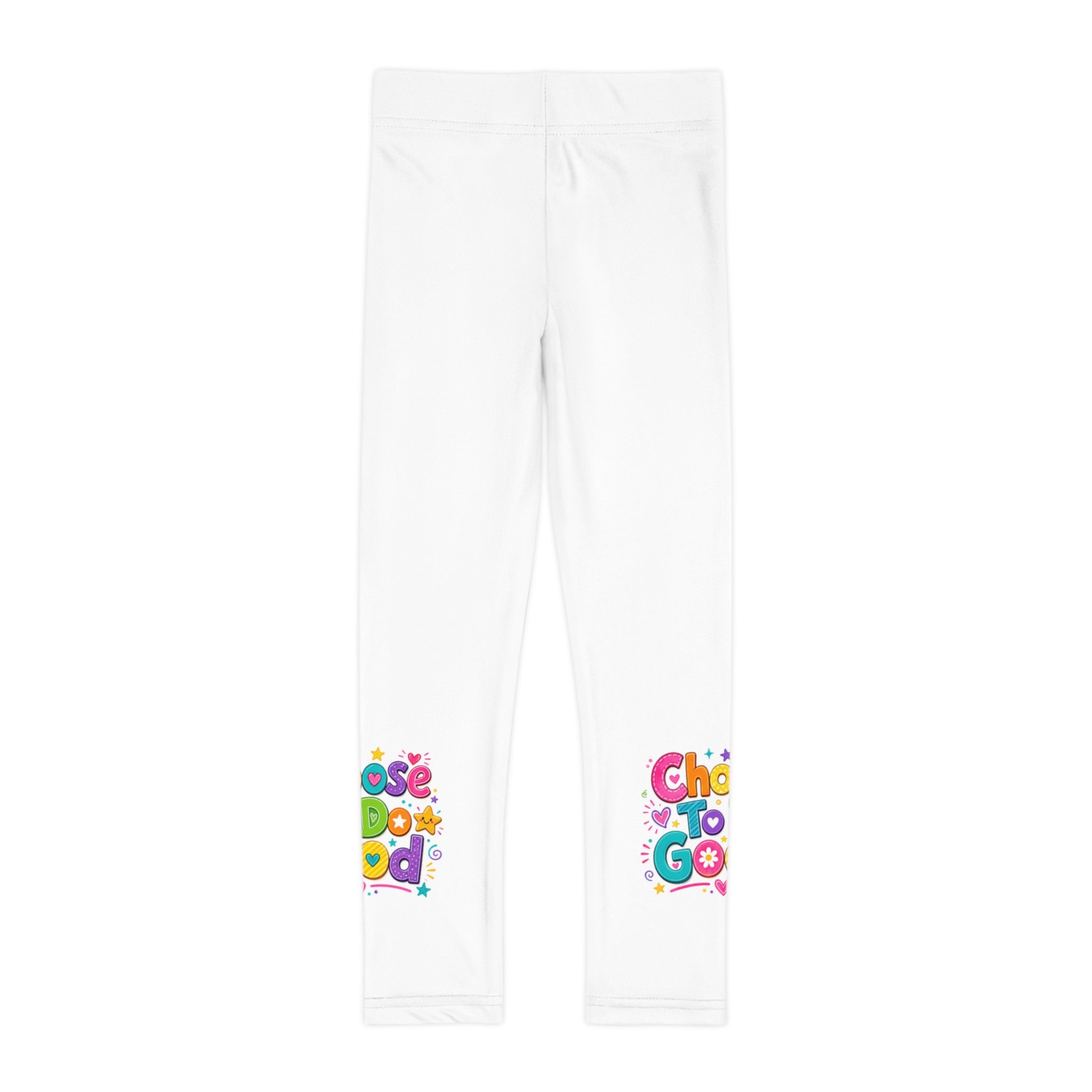 Choose To Do Good Girls Leggings – Colorful Inspirational Kids Leggings, Soft Stretch Play Leggings, Positive Everyday Girls Apparel