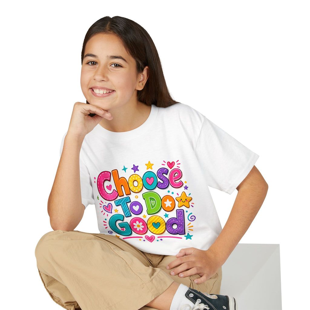 Choose To Do Good Girls Youth T-Shirt | Positive Kindness Kids Tee | Inspirational Back-to-School Shirt