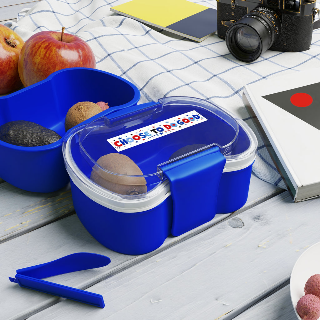 Boys Choose To Do Good Two-Tier Bento Lunch Box with Spoon