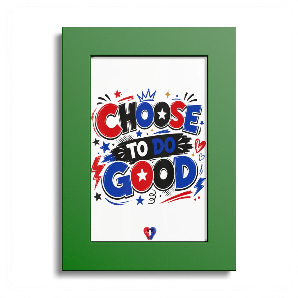 Choose To Do Good Framed Wall Art for Boys | Positive Kids Room Decor | Inspirational Children's Wall Print