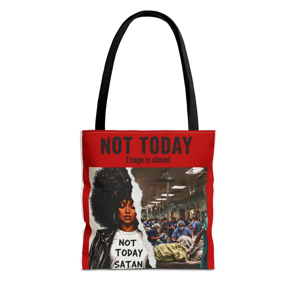 Not Today Satan Triage Is Closed Tote Bag | Funny Nurse Tote | Healthcare Humor Gift