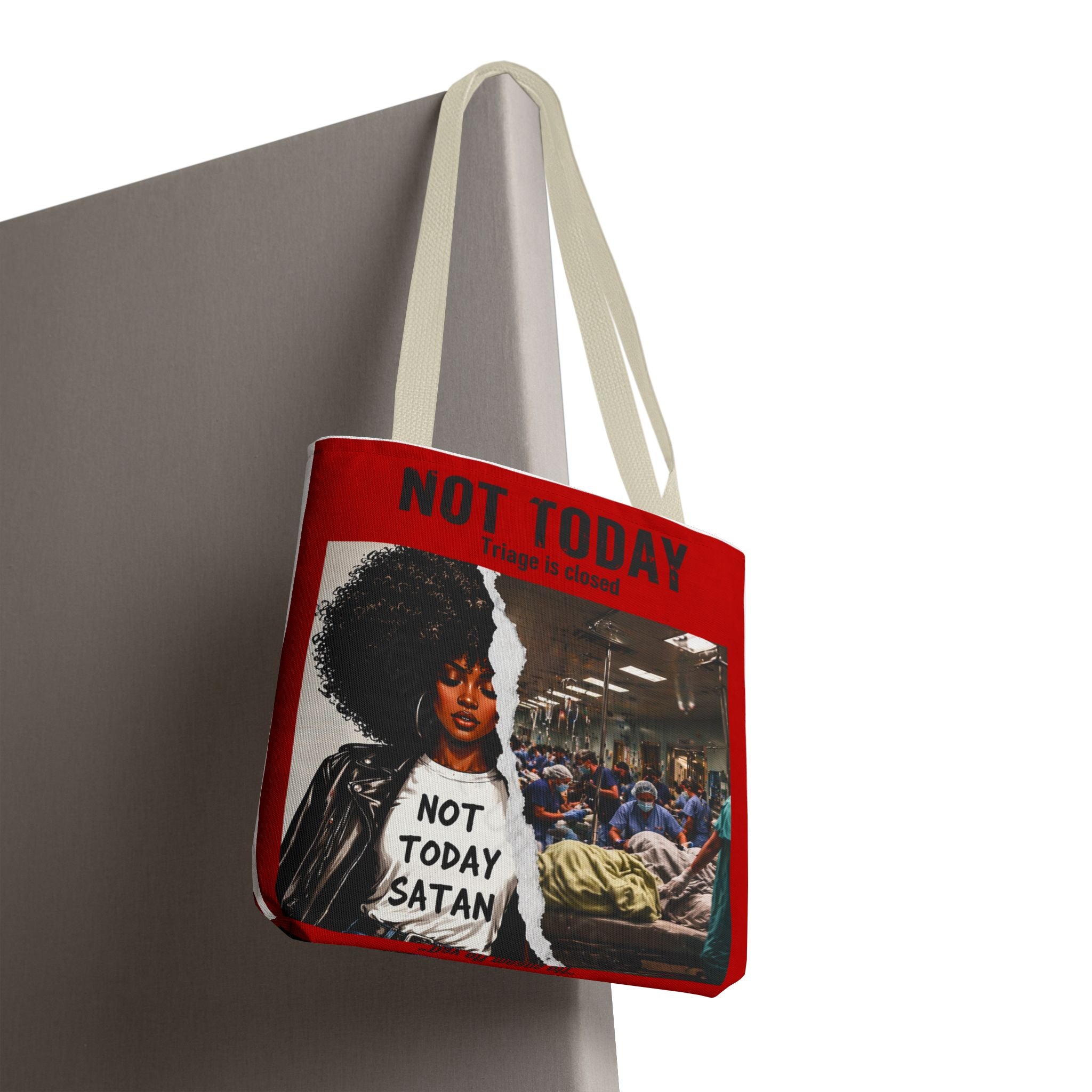 Not Today Satan Triage Is Closed Tote Bag | Funny Nurse Tote | Healthcare Humor Gift
