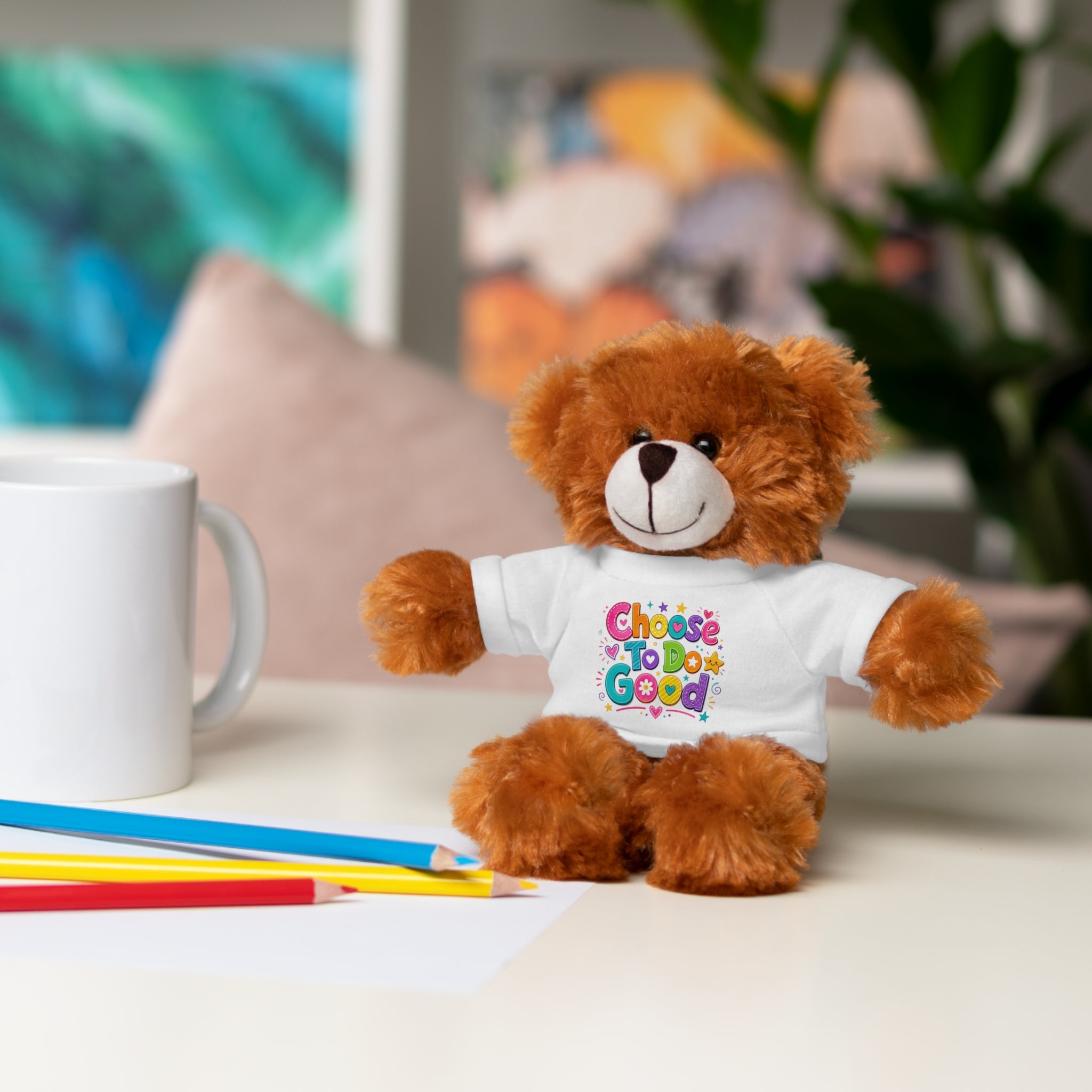 Choose To Do Good Plush Stuffed Animal with T-Shirt – Inspirational Teddy Bear & Animal Friend for Kids