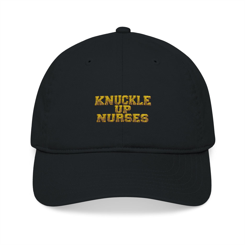 Knuckle Up Nurses Gold Embroidered Organic Cotton Cap