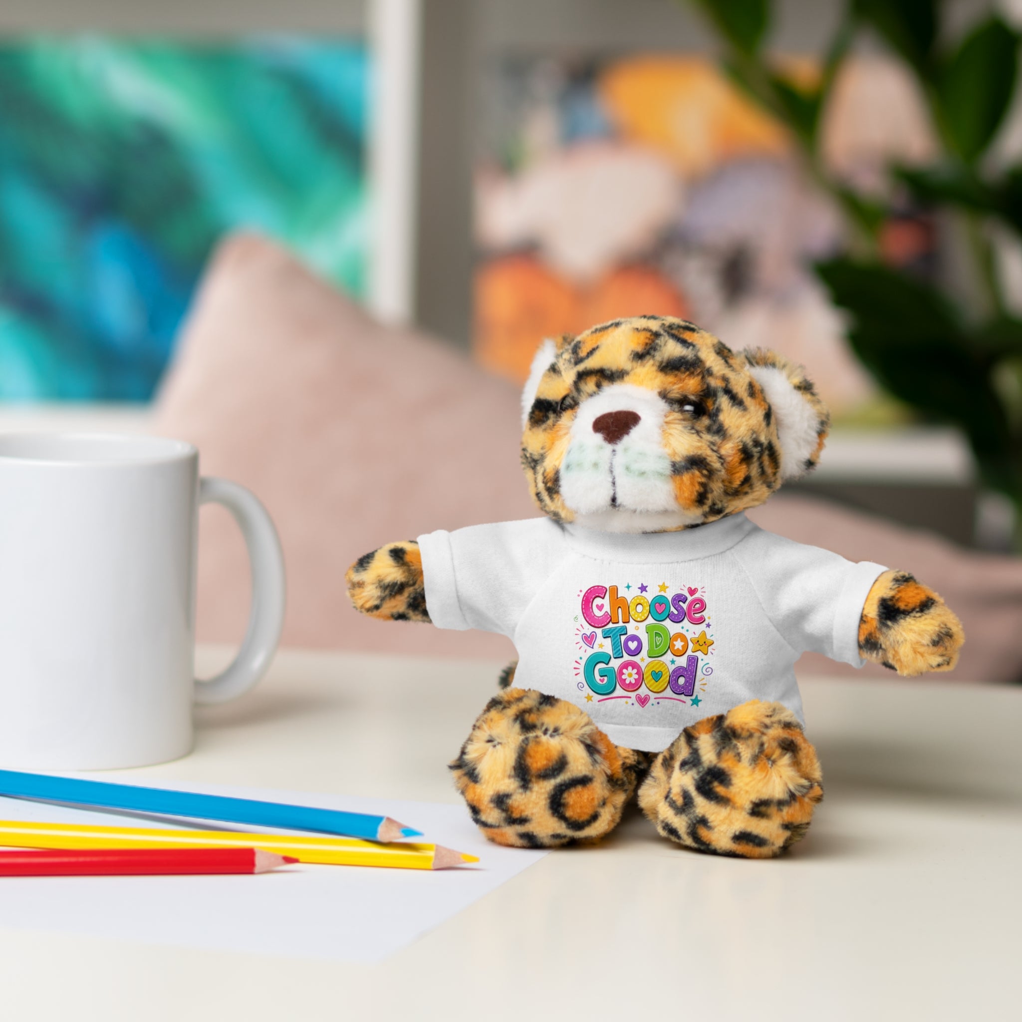 Choose To Do Good Plush Stuffed Animal with T-Shirt – Inspirational Teddy Bear & Animal Friend for Kids