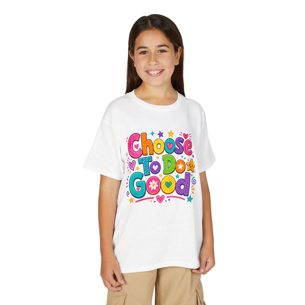 Choose To Do Good Girls Youth T-Shirt | Positive Kindness Kids Tee | Inspirational Back-to-School Shirt