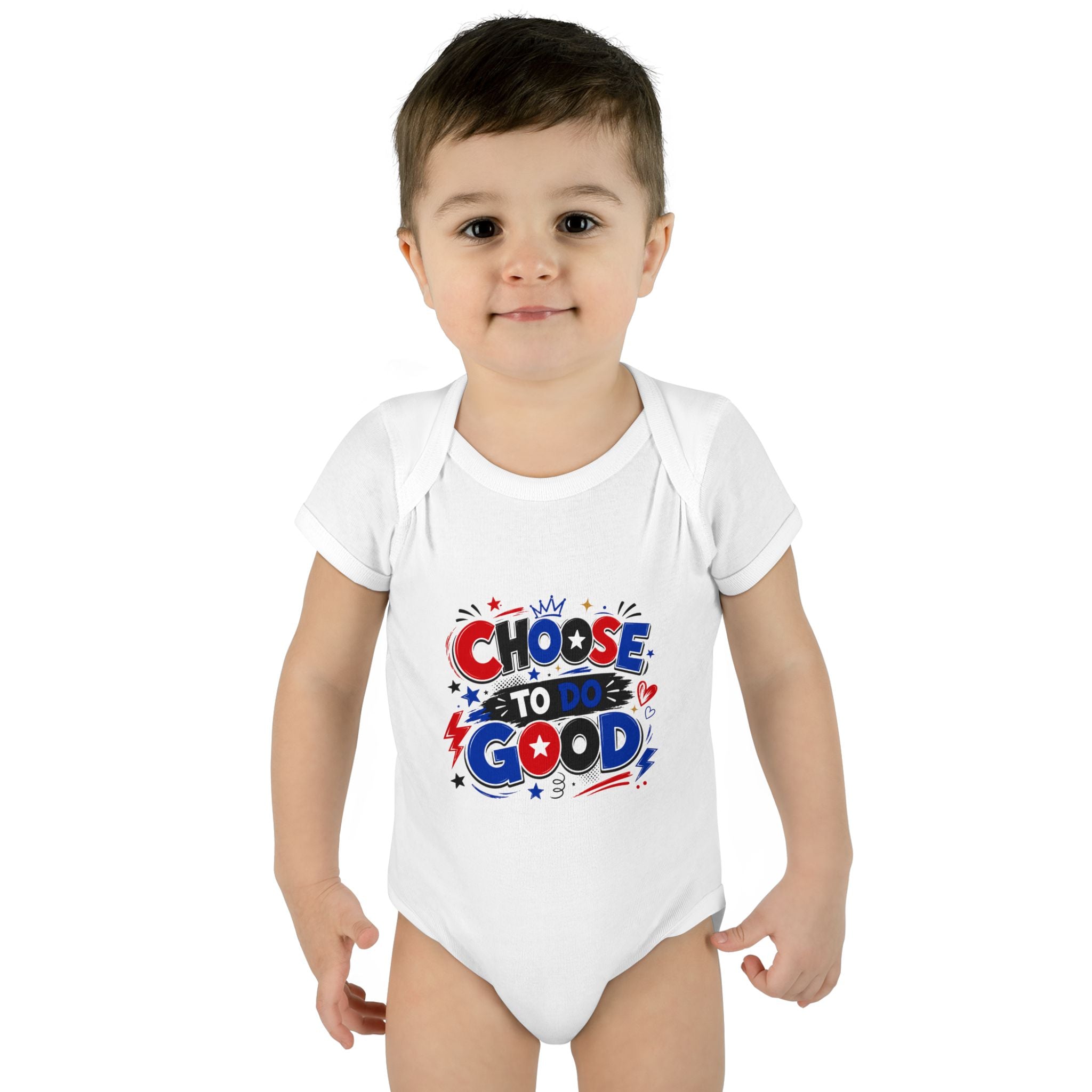 Choose to Do Good Baby Bodysuit – Patriotic Red & Blue Infant Onesie