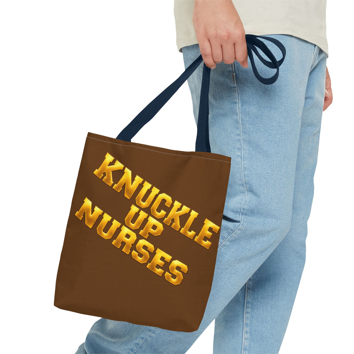 Knuckle Up Nurses Brown & Gold Everyday Tote Bag