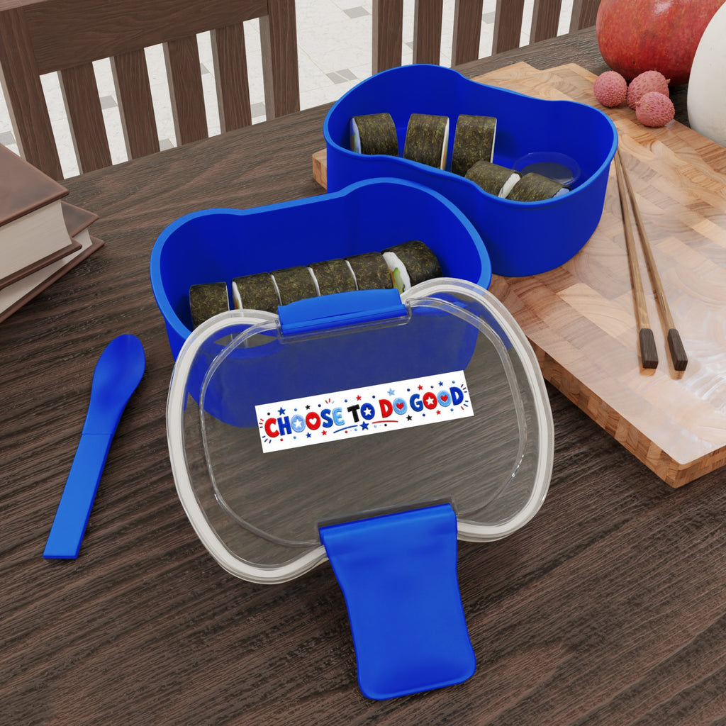Boys Choose To Do Good Two-Tier Bento Lunch Box with Spoon