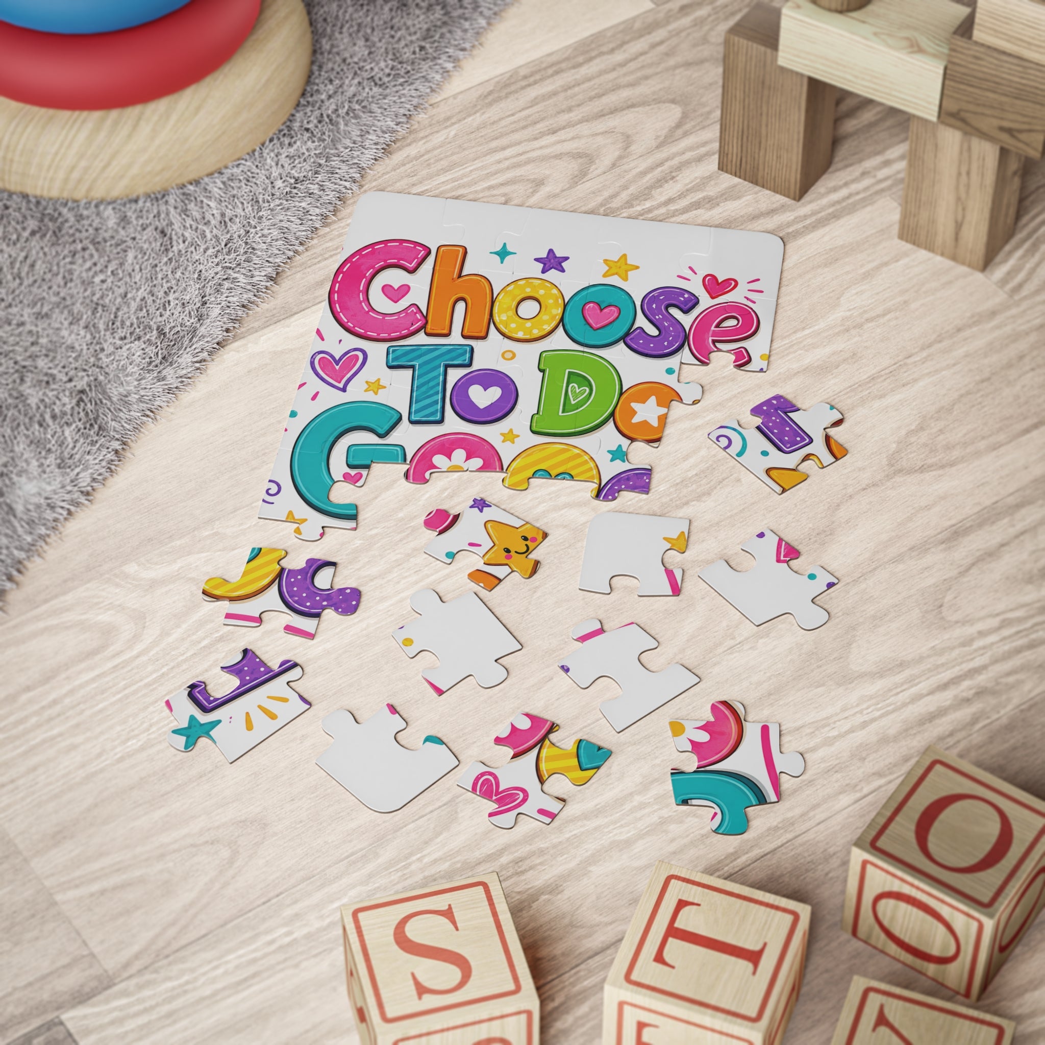 Choose to Do Good Kids Puzzle for Girls | 30-Piece Kindness Puzzle | Positive Character Building Activity | Preschool & Toddler Gift | Knuckle Up Kids
