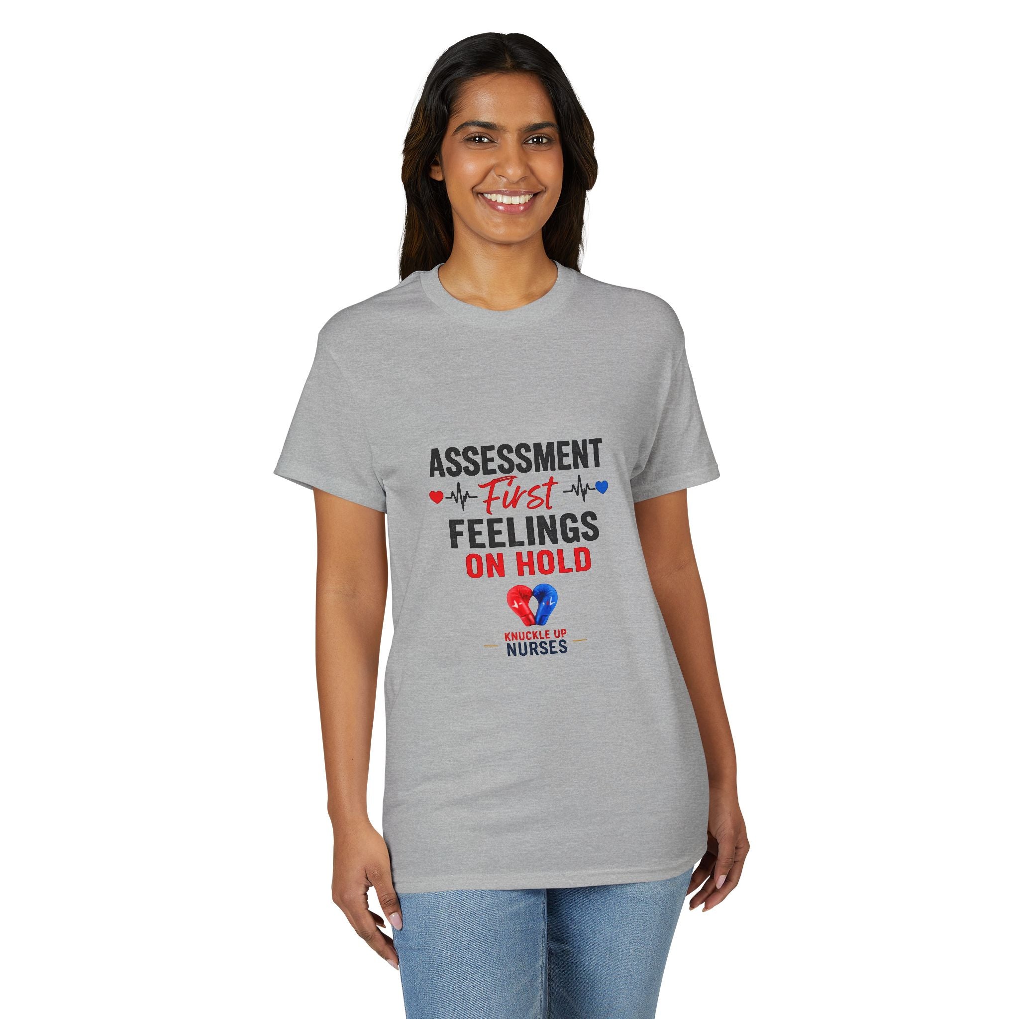 Assessment First. Feelings On Hold – Ultimate Nurse Shift Set (Shirt + Mug + Tote)