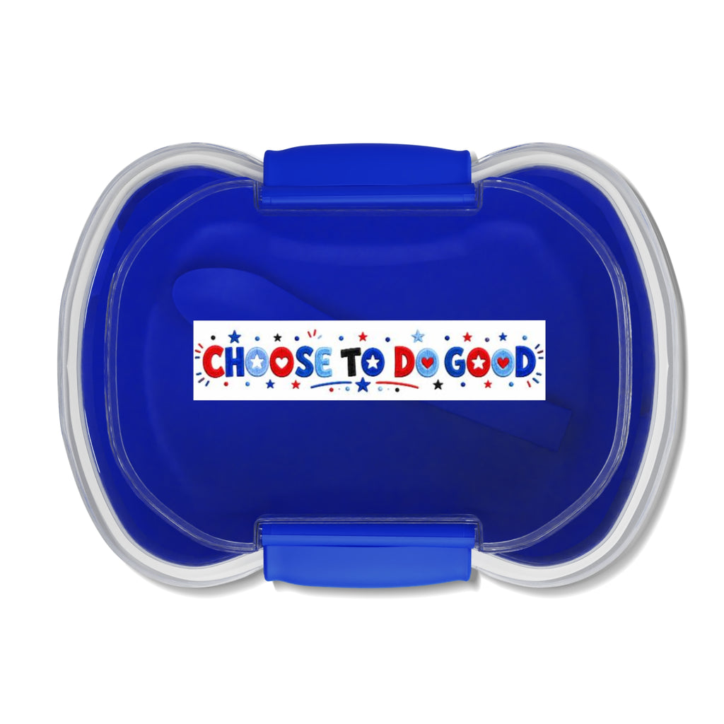 Boys Choose To Do Good Two-Tier Bento Lunch Box with Spoon