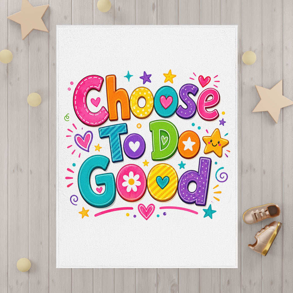 Choose To Do Good Toddler Blanket | Soft Inspirational Kids Throw | Cozy Kindness Gift for Toddlers