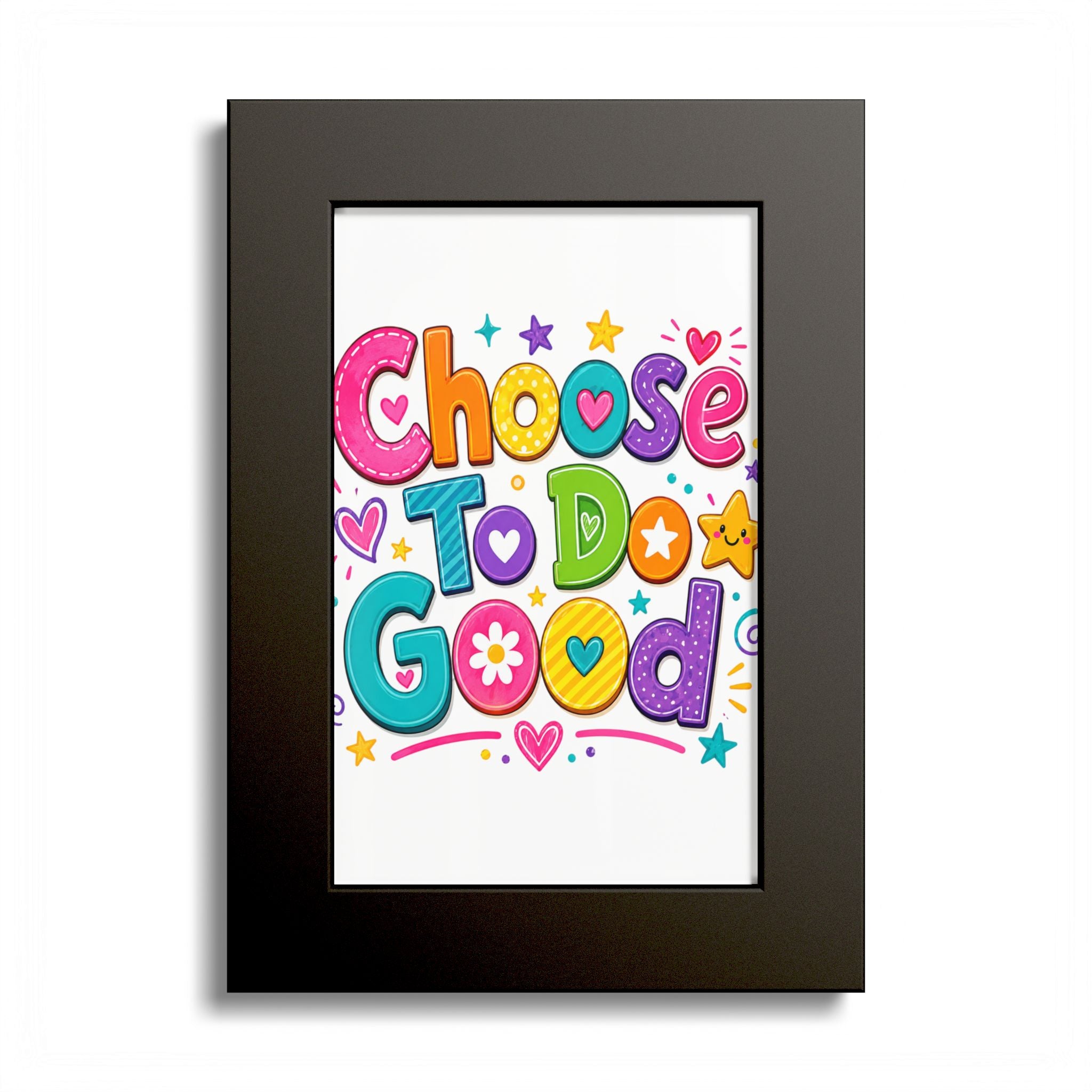 Choose To Do Good Framed Wall Art | Positive Kids Room Decor | Inspirational Children's Wall Print