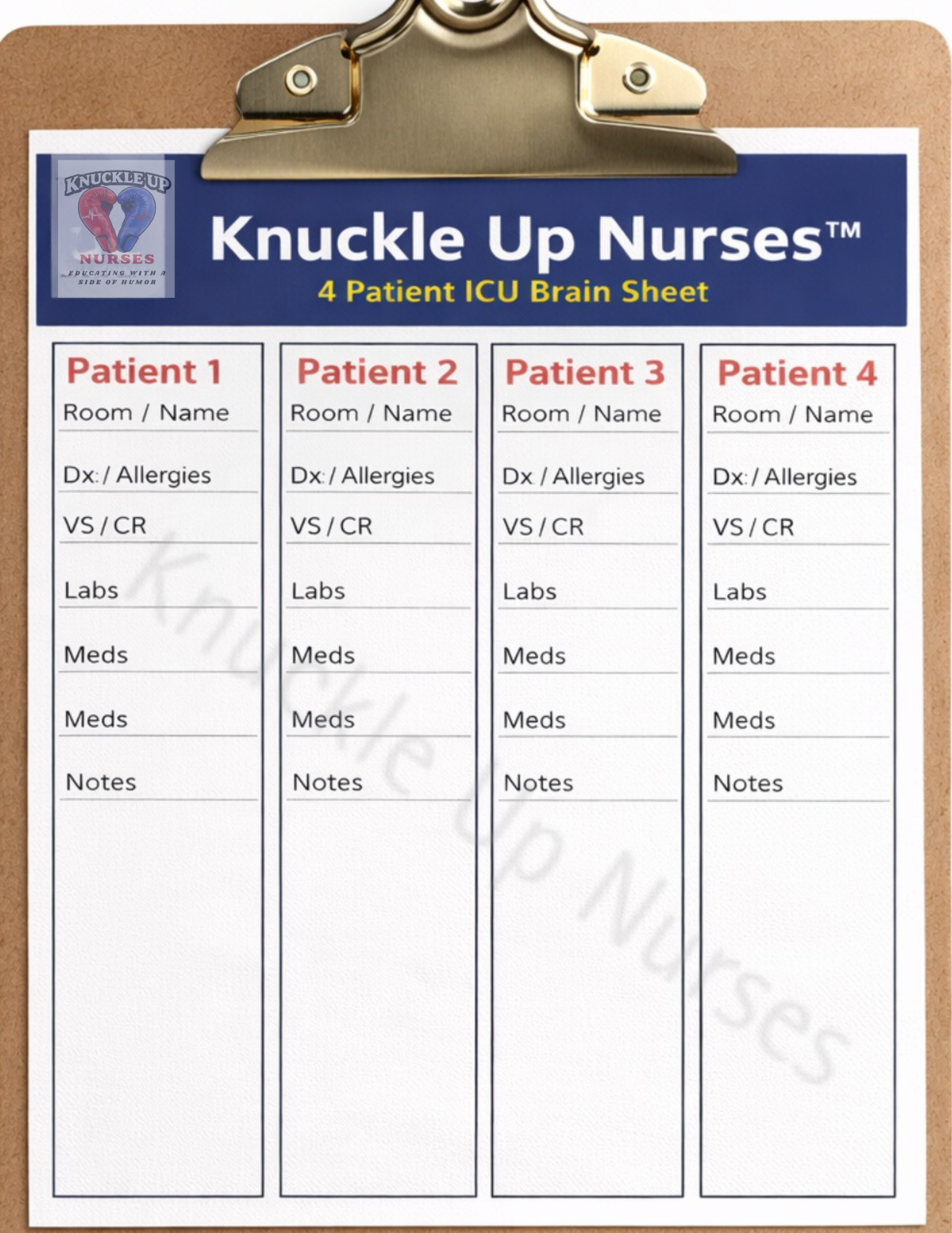Shift Starter Pack | Nurse Brain Sheet + Weekly Planner + Vitals Tracker