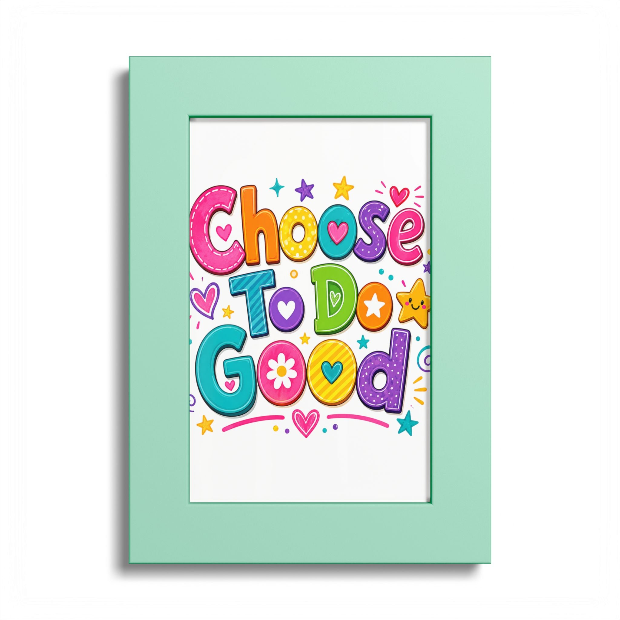 Choose To Do Good Framed Wall Art | Positive Kids Room Decor | Inspirational Children's Wall Print