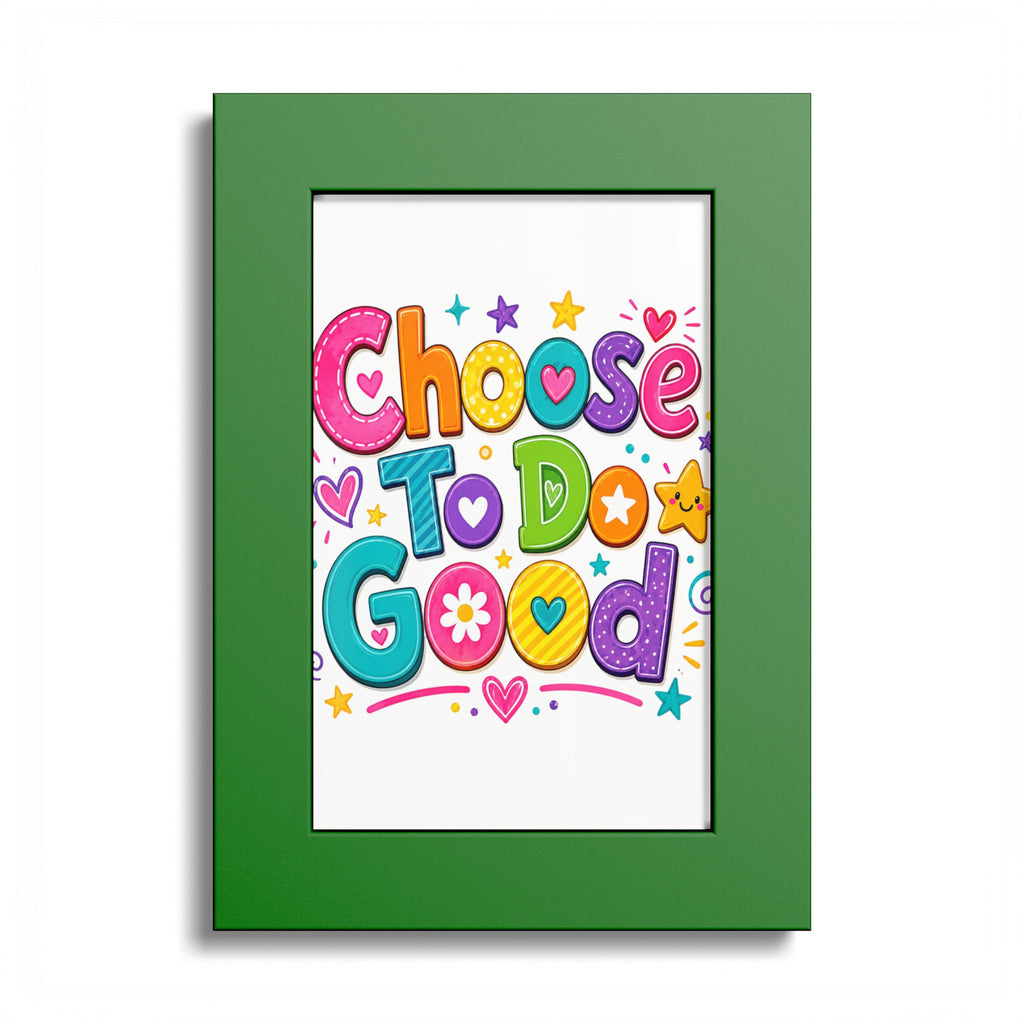 Choose To Do Good Framed Wall Art | Positive Kids Room Decor | Inspirational Children's Wall Print