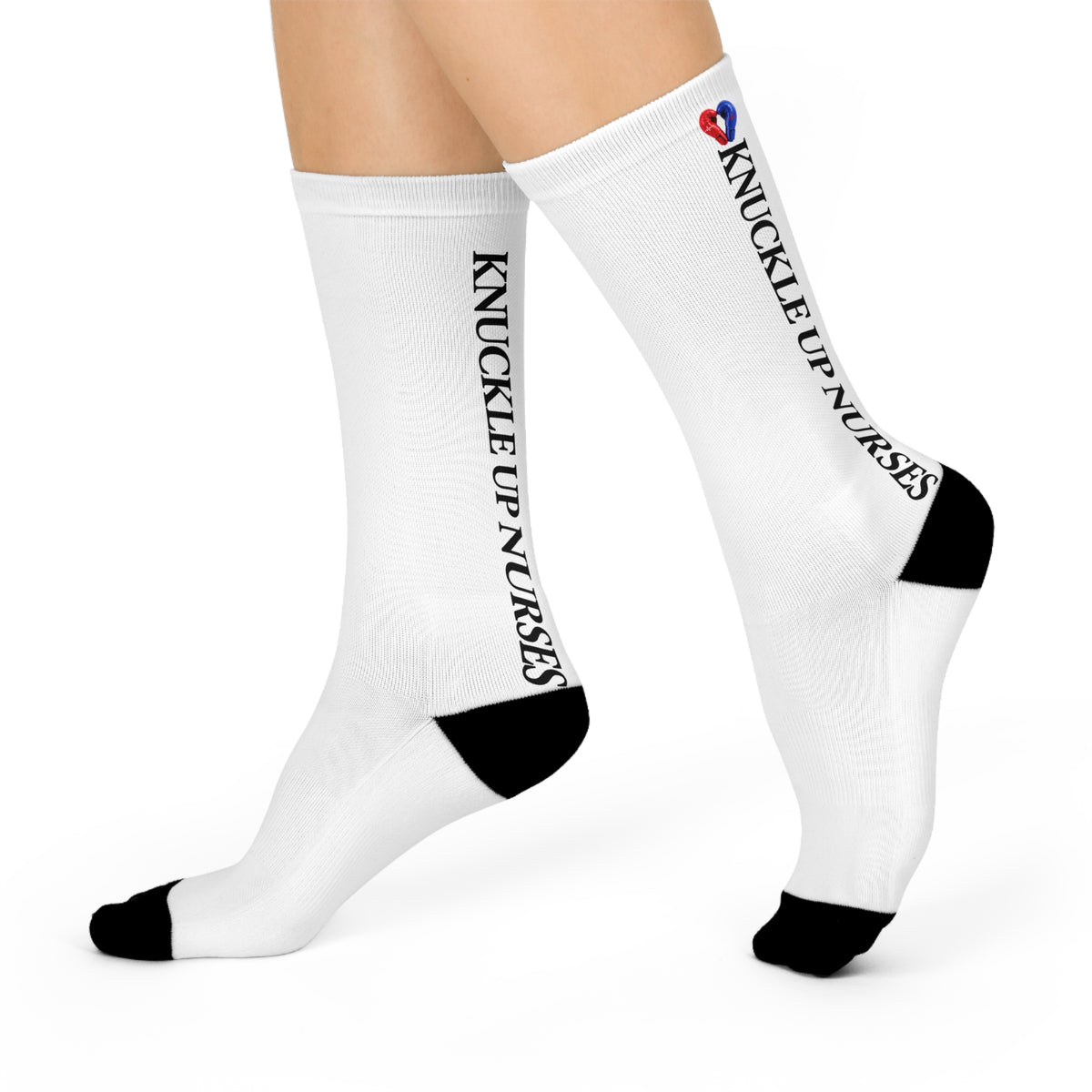 Knuckle Up Nurses Cushioned Crew Socks