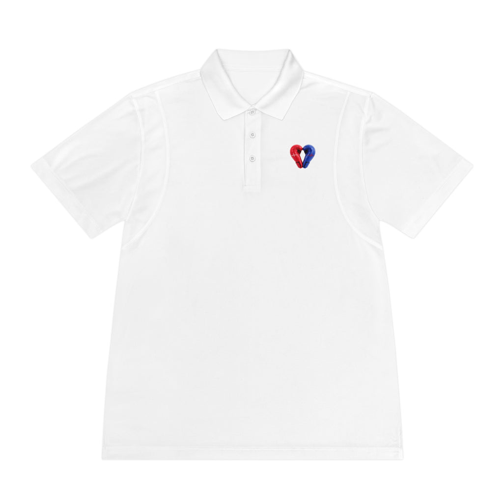 Knuckle Up Nurses Men’s Embroidered Performance Polo – White