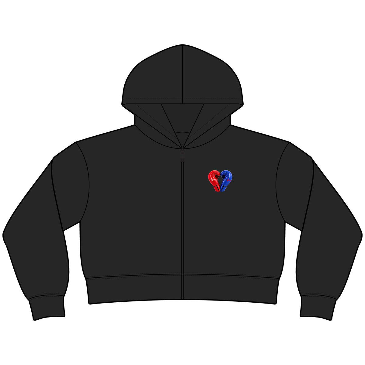 Knuckle Up Nurses Women’s Relaxed Crop Zip Hoodie