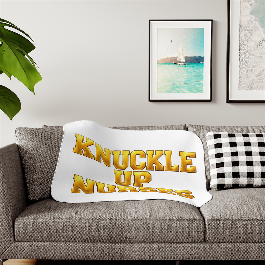 Knuckle Up Nurses Cozy Sherpa Lap Blanket