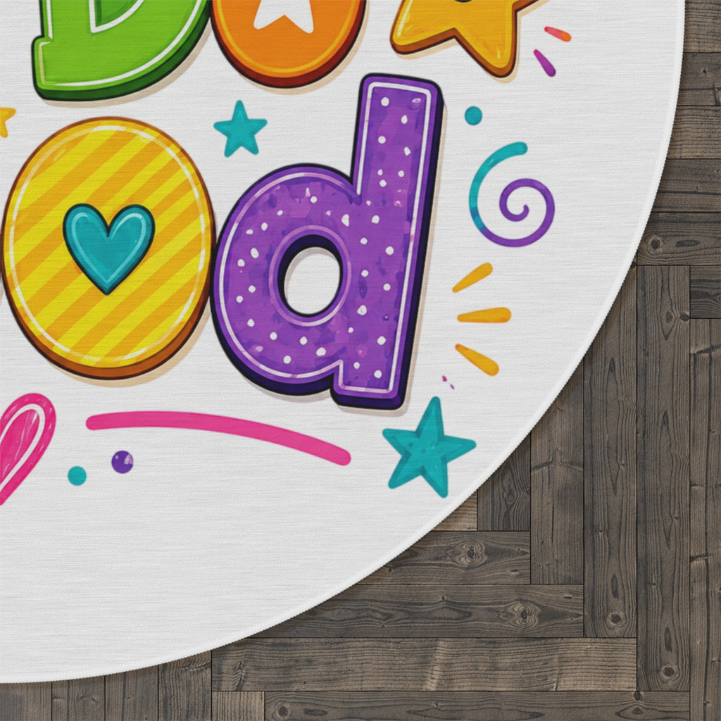 Choose To Do Good Round Rug – Inspirational Girls Playroom Rug, Kids Bedroom Floor Mat, Classroom Decor, Positive Nursery Accent