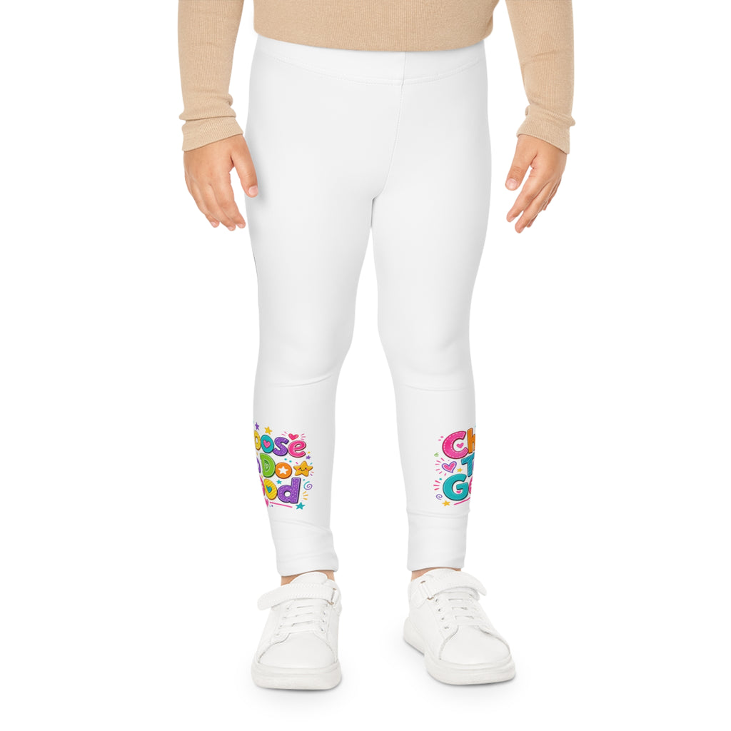 Choose To Do Good Girls Leggings – Colorful Inspirational Kids Leggings, Soft Stretch Play Leggings, Positive Everyday Girls Apparel