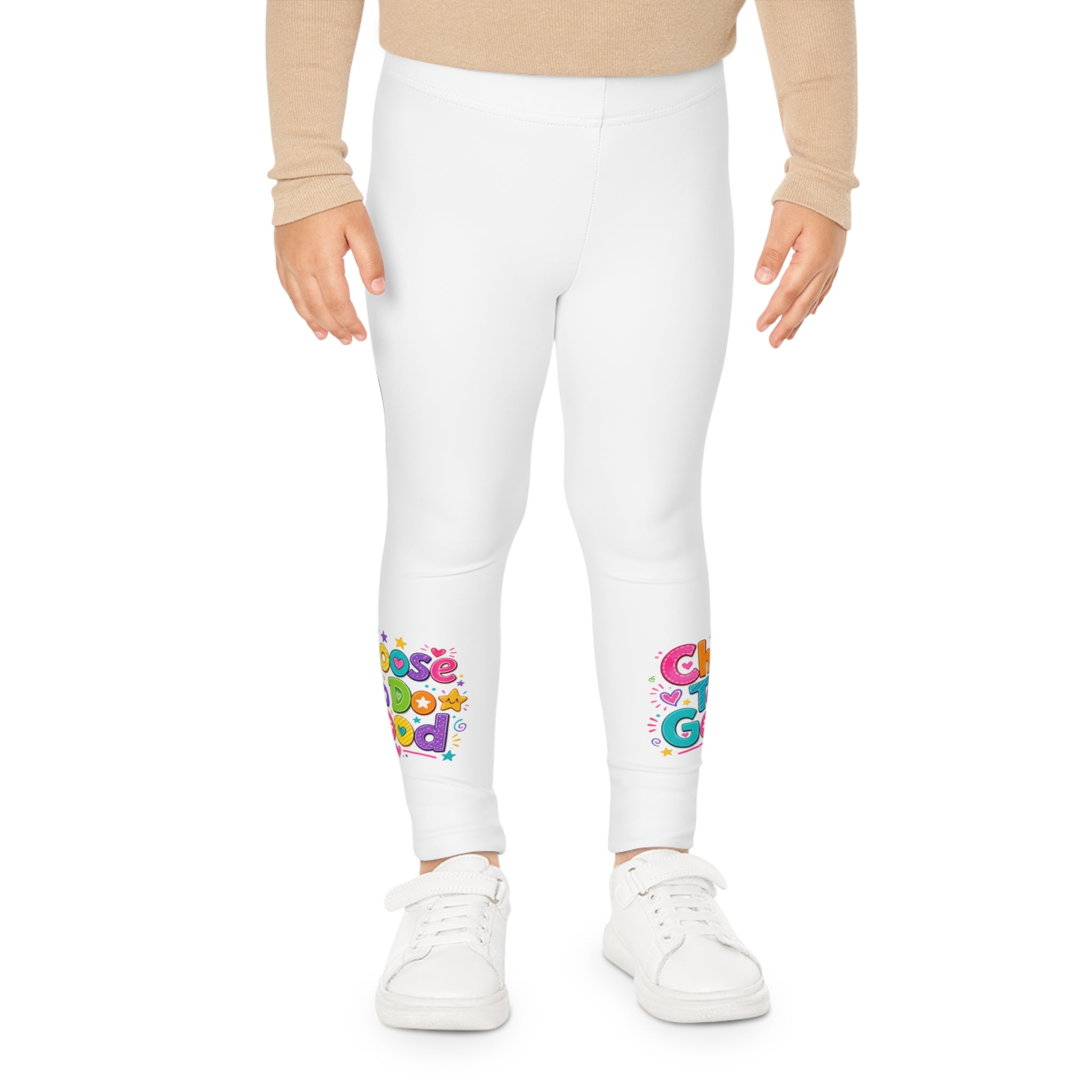 Choose To Do Good Girls Leggings – Colorful Inspirational Kids Leggings, Soft Stretch Play Leggings, Positive Everyday Girls Apparel