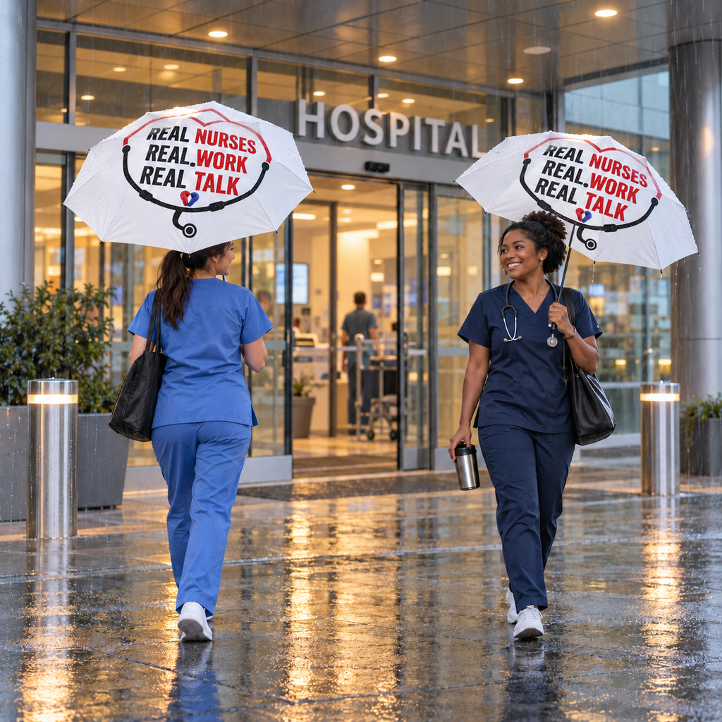 Real Nurses. Real Work. Real Talk. Foldable Umbrella