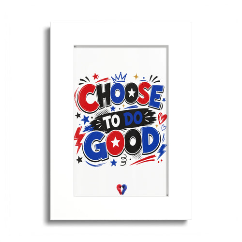 Choose To Do Good Framed Wall Art for Boys | Positive Kids Room Decor | Inspirational Children's Wall Print