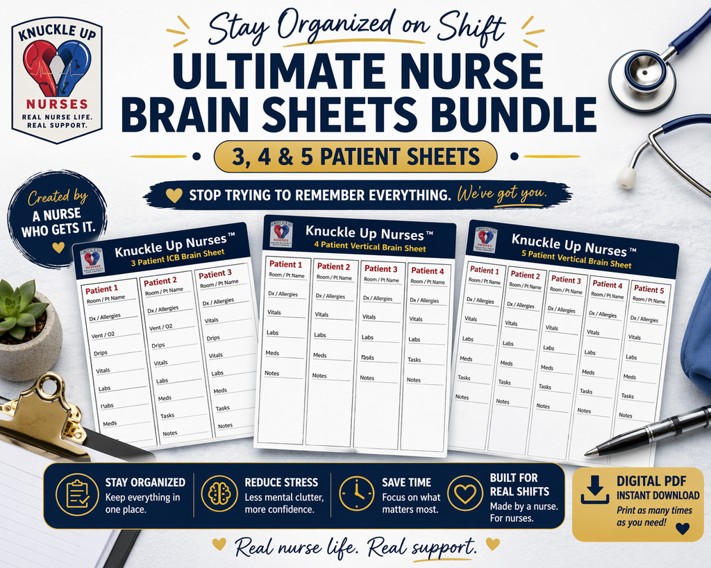 Ultimate Nurse Brain Sheets Bundle | Stay Organized on Shift – DIGITAL DOWNLOAD (Printable Wall Art)
