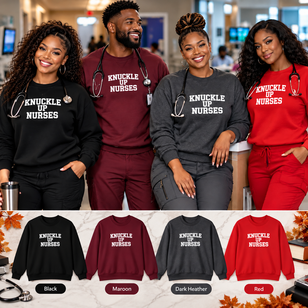 Knuckle Up Nurses Unisex Crewneck Sweatshirt
