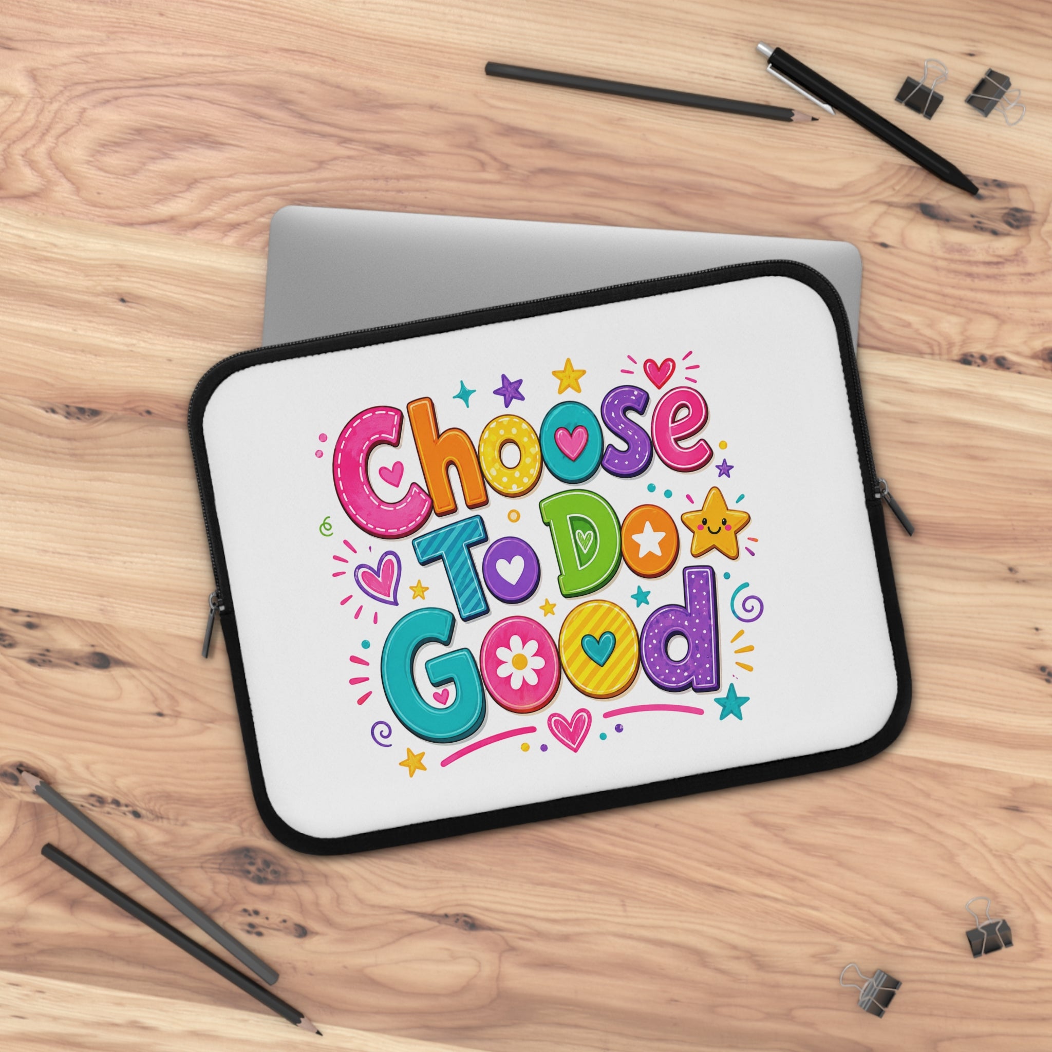 Girls Choose To Do Good Inspirational Positive Message 13-Inch Laptop Sleeve – Knuckle Up Kids