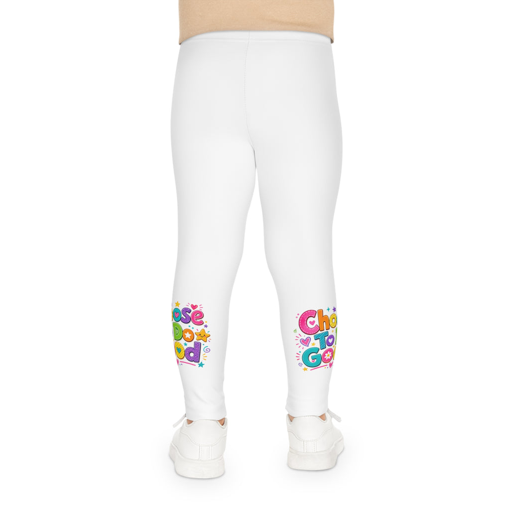 Choose To Do Good Girls Leggings – Colorful Inspirational Kids Leggings, Soft Stretch Play Leggings, Positive Everyday Girls Apparel