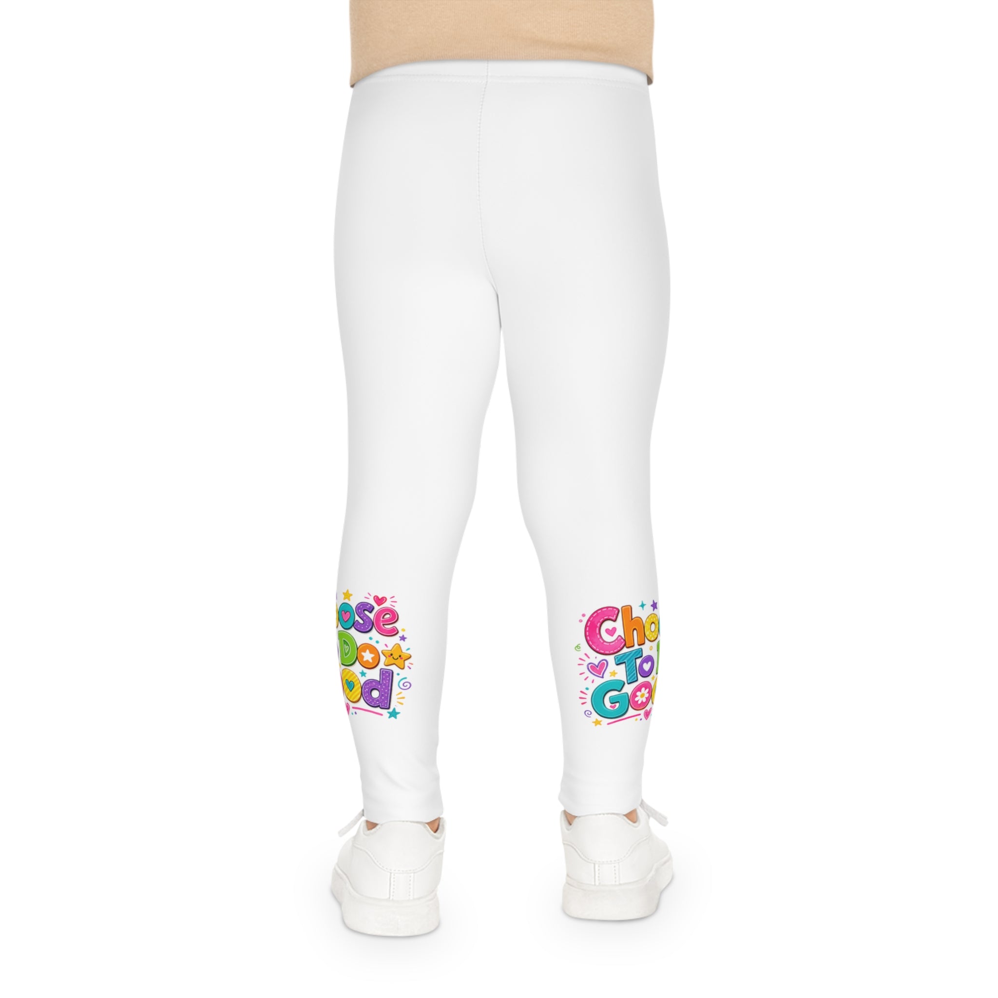 Choose To Do Good Girls Leggings – Colorful Inspirational Kids Leggings, Soft Stretch Play Leggings, Positive Everyday Girls Apparel