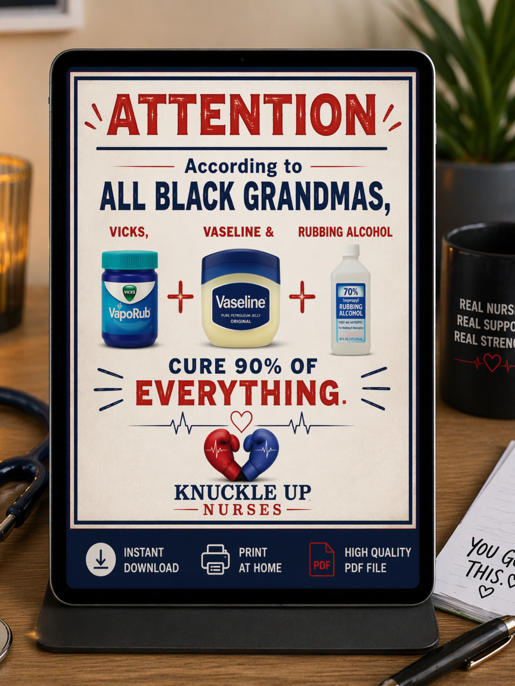 According to Grandma – Nurse Culture Poster – DIGITAL DOWNLOAD (Printable Wall Art)