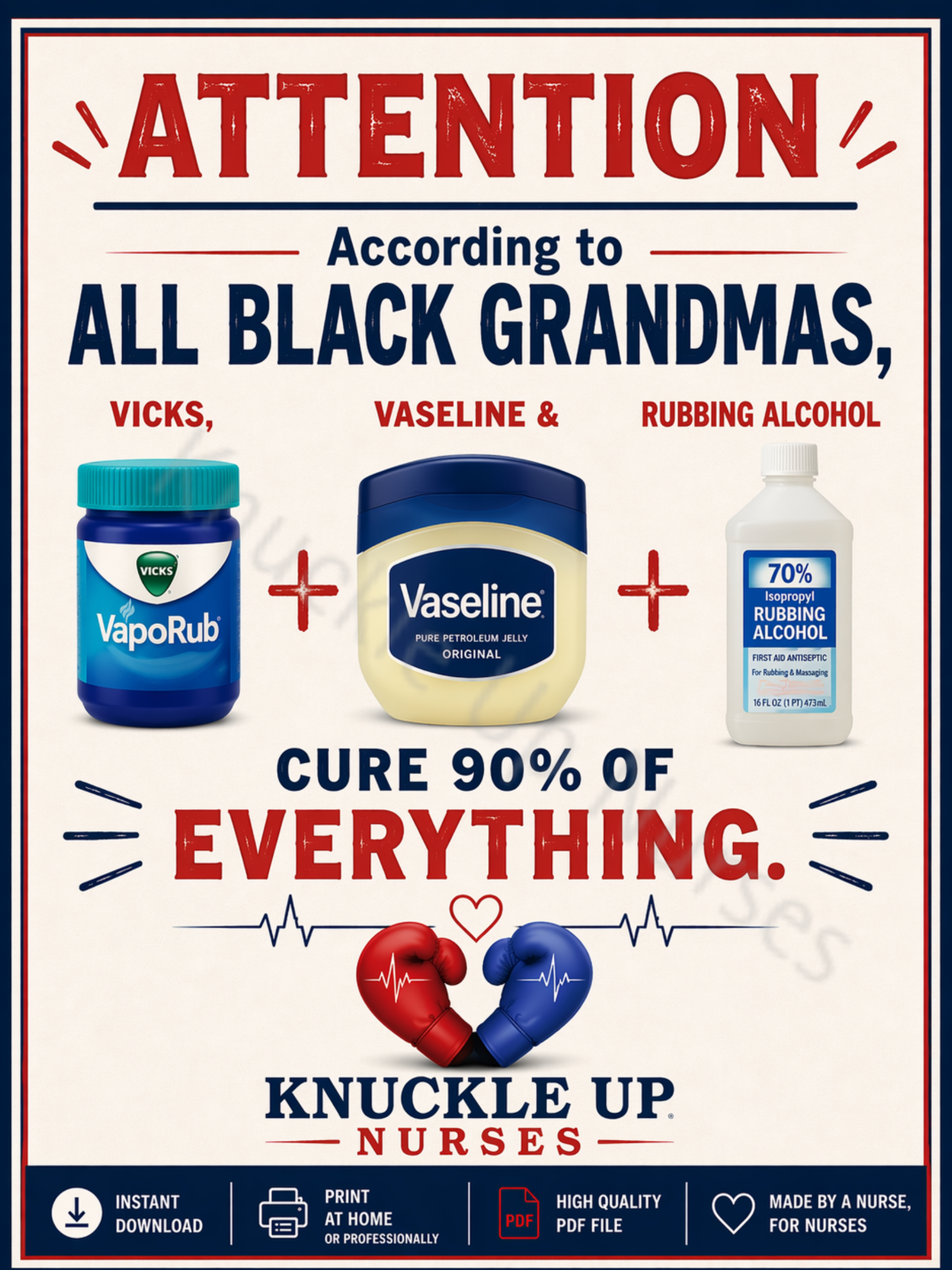 According to Grandma – Nurse Culture Poster – DIGITAL DOWNLOAD (Printable Wall Art)