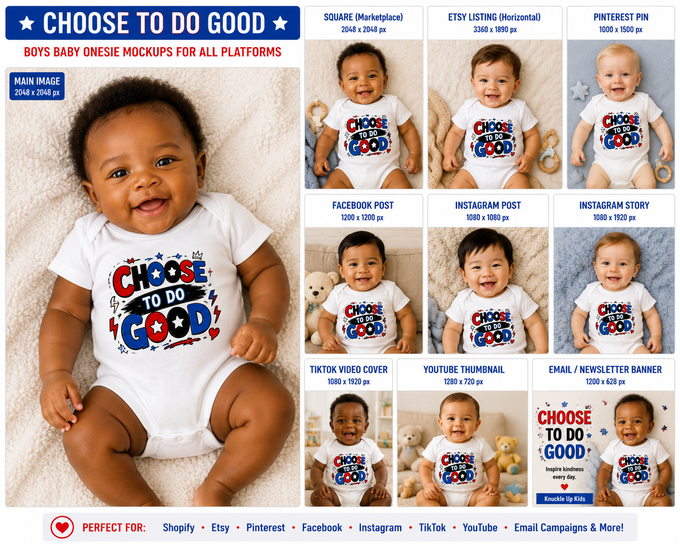 Choose to Do Good Baby Bodysuit – Patriotic Red & Blue Infant Onesie