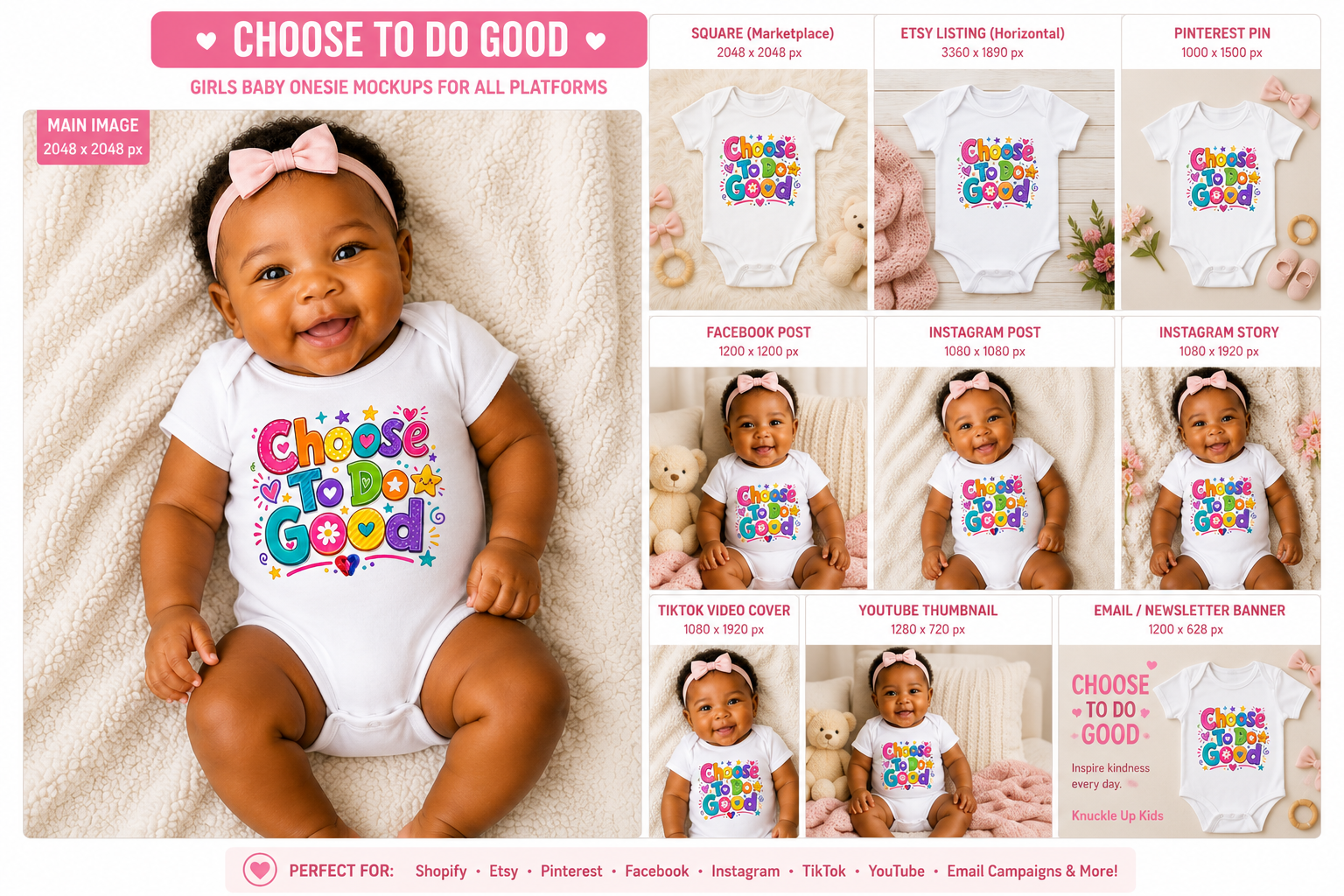 Choose To Do Good Baby Bodysuit for Girls – Colorful Infant Onesie, Kindness Baby Gift, Positive Message Baby Outfit