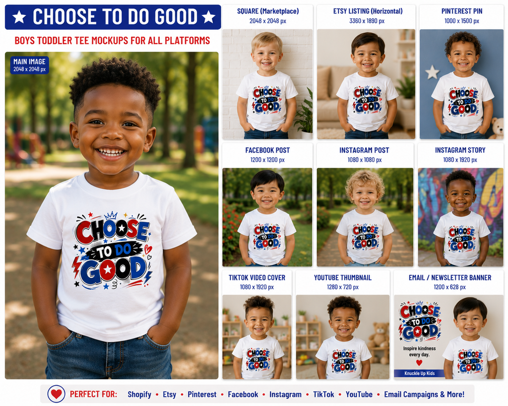 Choose To Do Good Boys Toddler T-Shirt | Colorful Inspirational Kids Tee | Positive Kindness Shirt