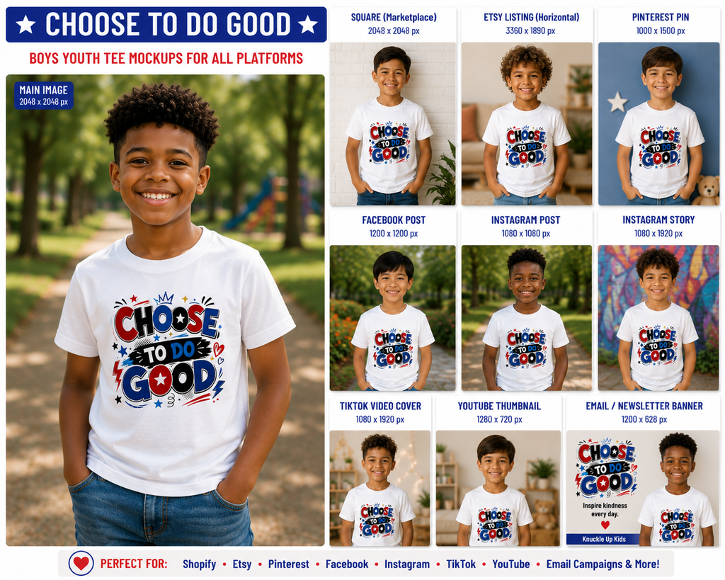 Choose To Do Good Boys Youth T-Shirt | Patriotic Positive Kids Tee | Inspirational Back-to-School Shirt