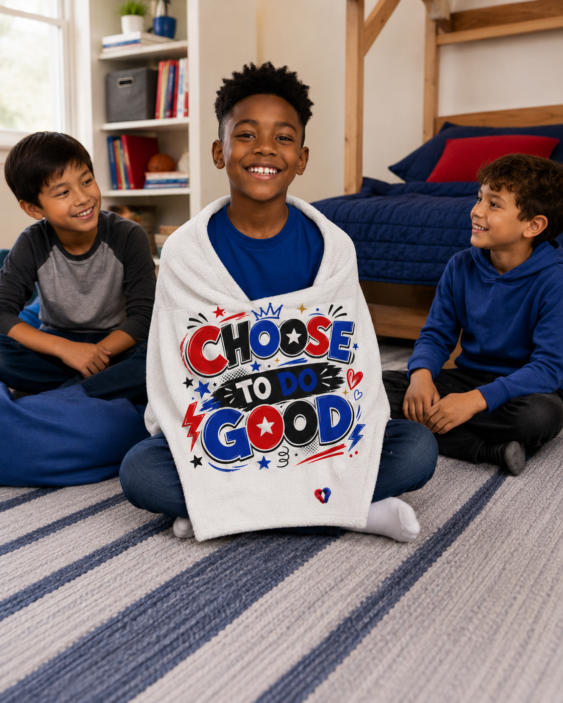 Choose To Do Good Boys Toddler Blanket | Soft Inspirational Kids Throw | Cozy Kindness Gift for Toddlers