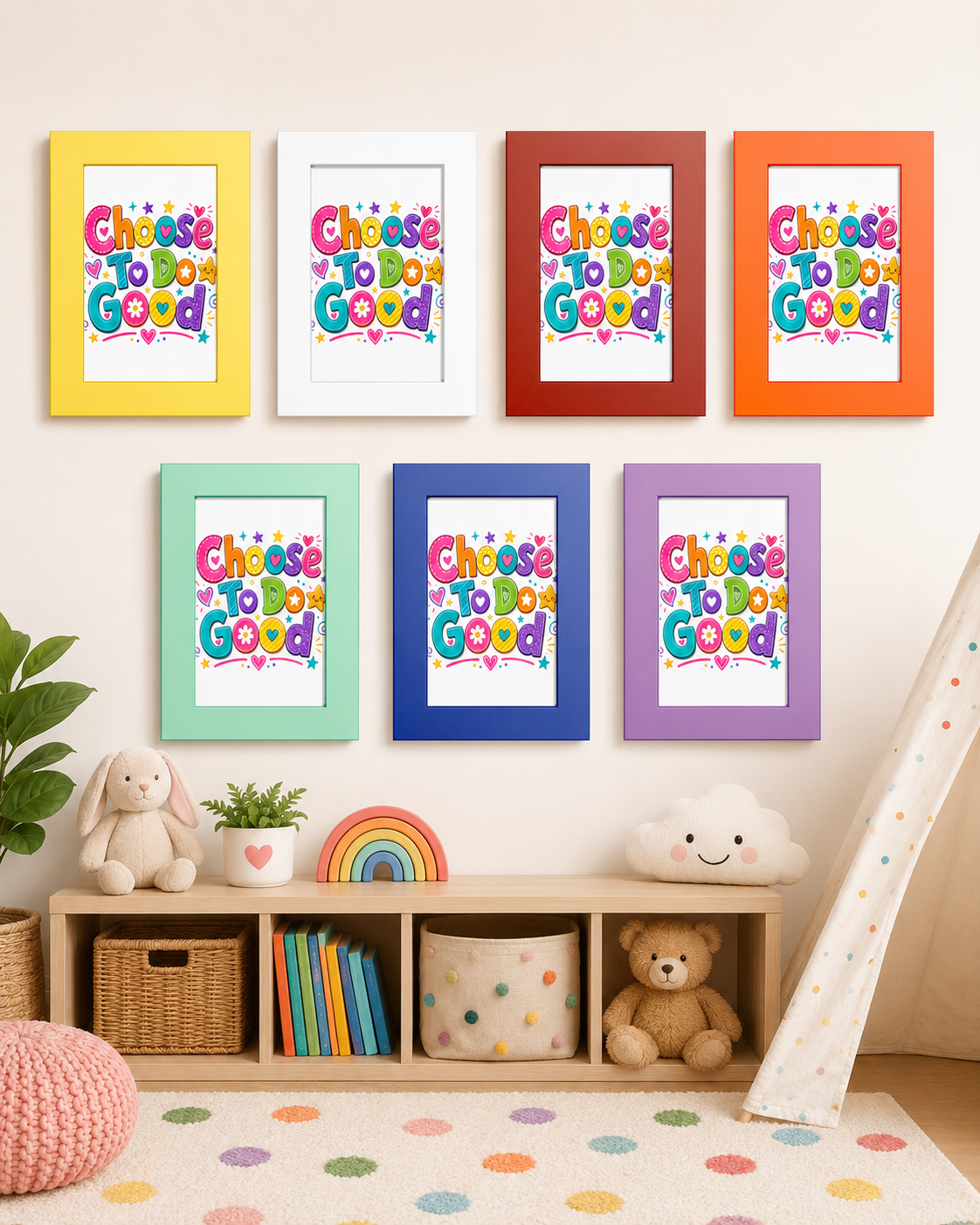 Choose To Do Good Framed Wall Art | Positive Kids Room Decor | Inspirational Children's Wall Print