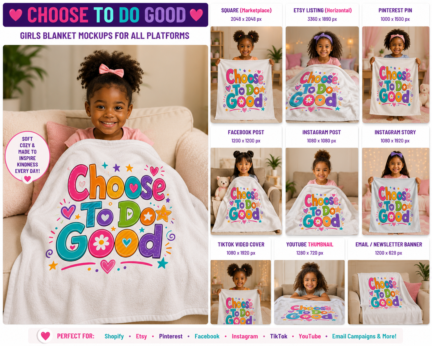 Choose To Do Good Toddler Blanket | Soft Inspirational Kids Throw | Cozy Kindness Gift for Toddlers